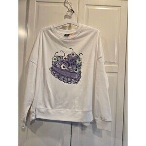 Hyde & Eek Halloween "Trick or Treat" Cake Crewneck Sweatshirt Womens XXL New